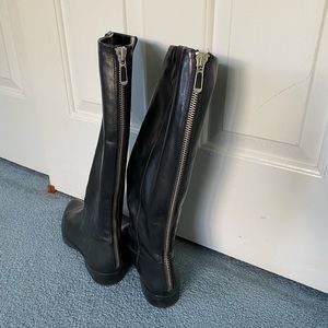 Calvin Klein black leather dress boot